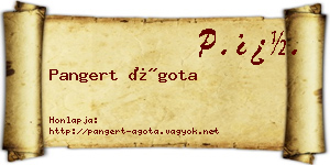 Pangert Ágota névjegykártya